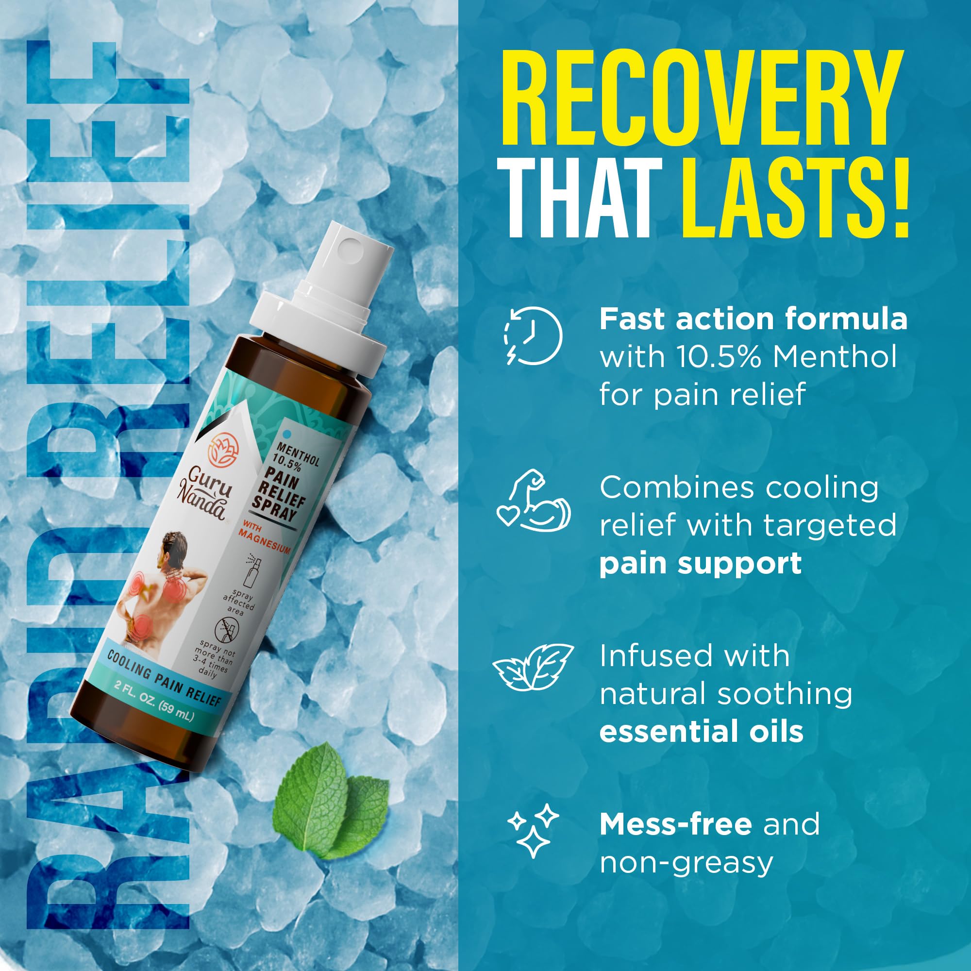 Cooling effect visible on skin during post-workout use with GuruNanda.