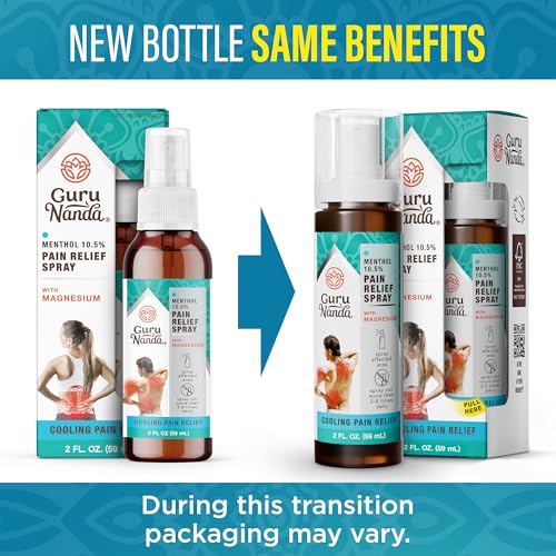GuruNanda Menthol Spray nozzle enables hands-free application for easy relief.