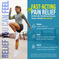 Menthol spray eases muscle tension after workouts for back and joints.