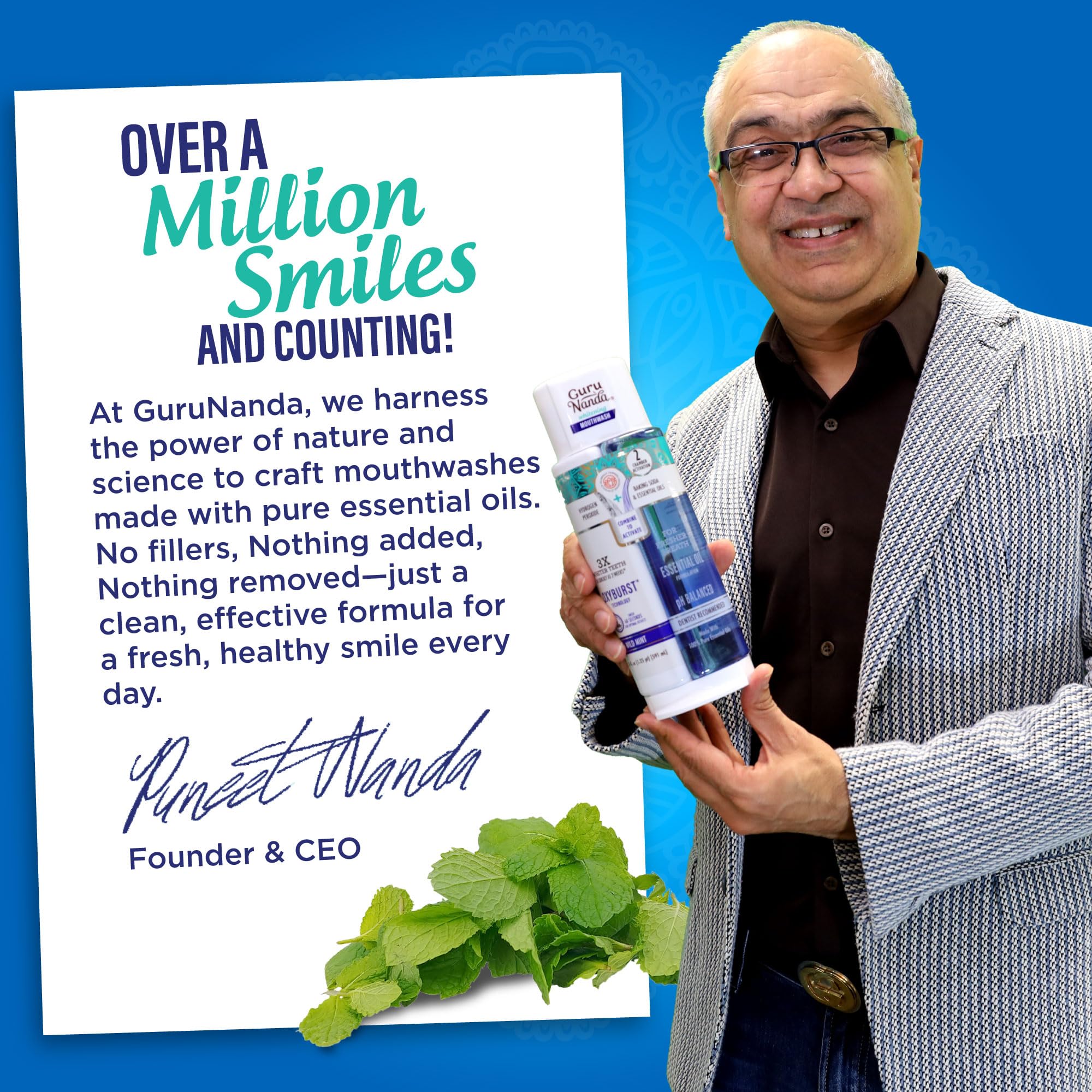 GuruNanda mint aroma provides a cool, refreshing rinse.