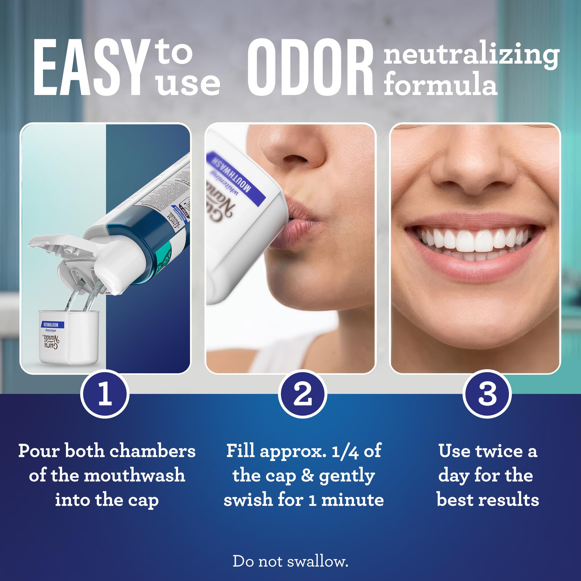 GuruNanda vitamins D3 and E enrich the oral care routine.