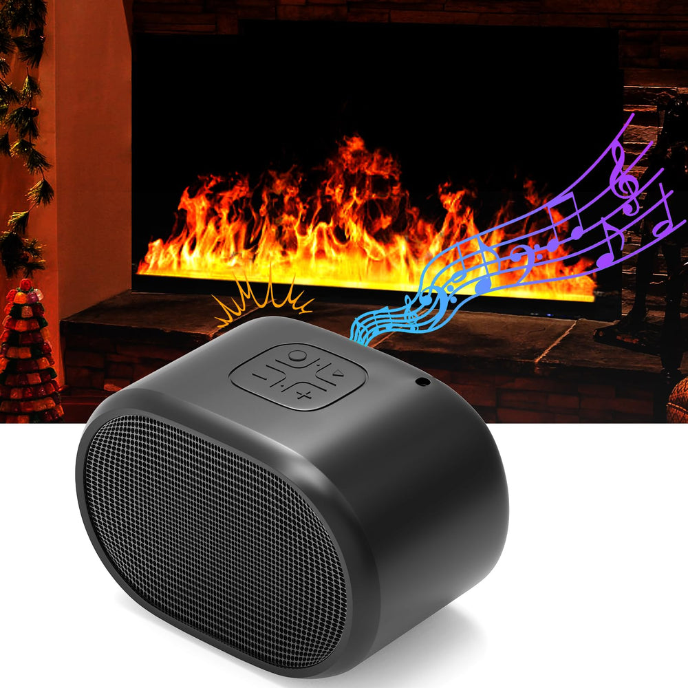 GUSUCIN fireplace crackling sound machine in front view for cozy living room ambiance.