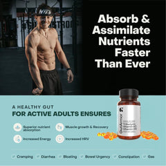 Gut Armor gluten-free lactose-free note beside bottle.