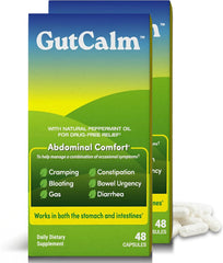 GutCalm bottle label showcases peppermint oil support for digestive comfort.