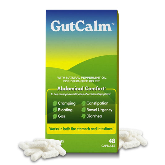 GutCalm bottle pour for easy daily peppermint relief