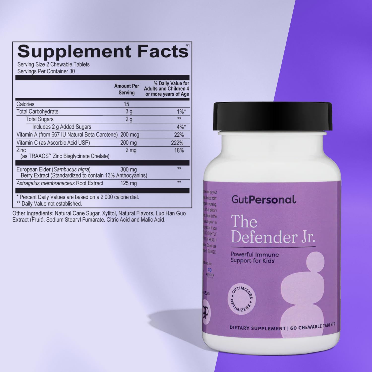 GutPersonal Defender closeup illustrating convenient daily dosing