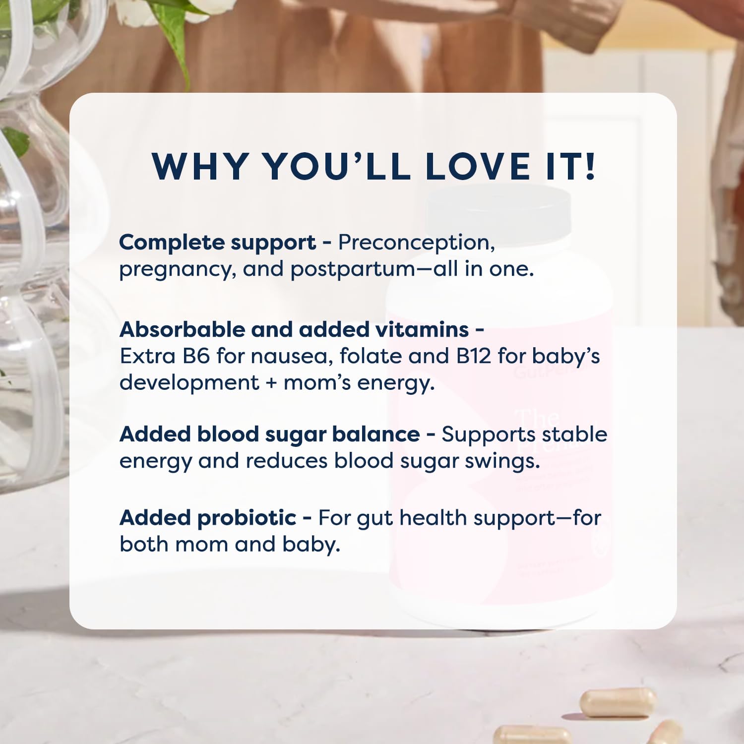 GutPersonal The Prenatal packaging highlights complete prenatal and postnatal support.