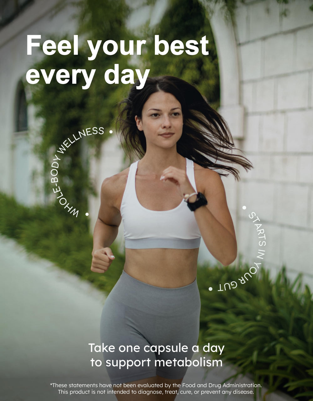 Two GutRx Balance capsules with glass illustrate daily probiotic routine