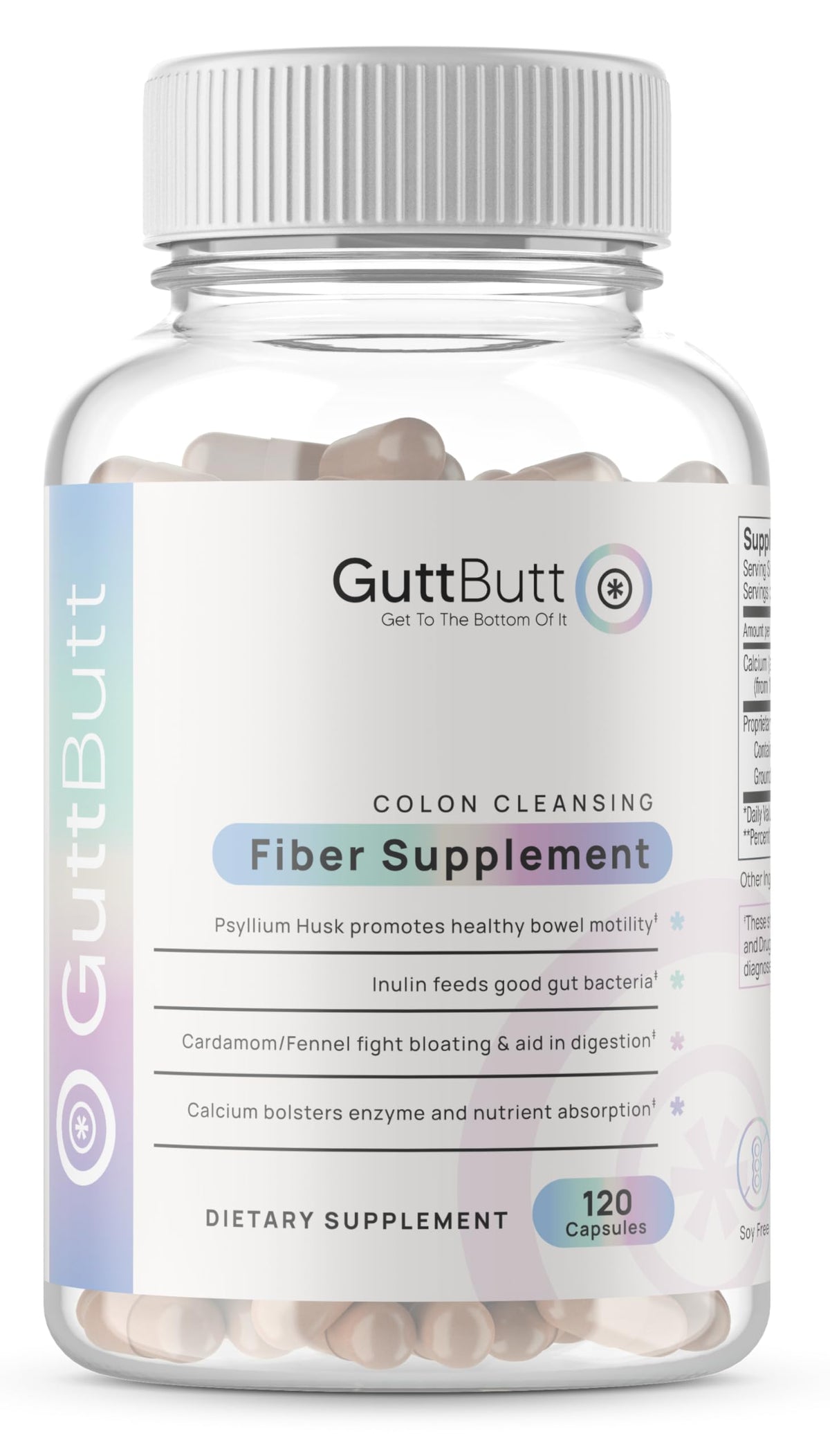 GuttButt bottle pour shows easy daily intake for regularity