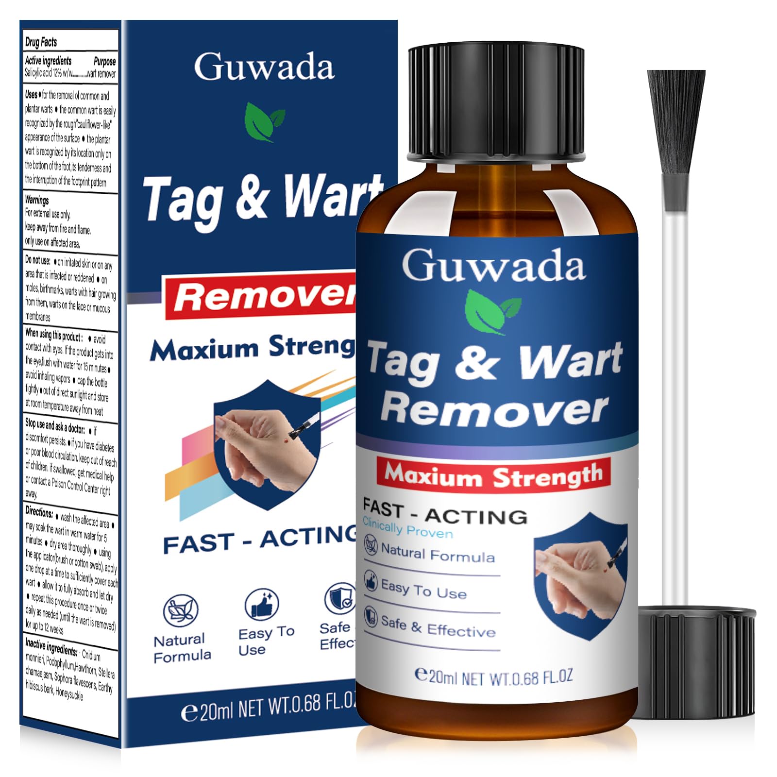Guwada Skin Tag Removal bottle cap—compact packaging for on-the-go care.