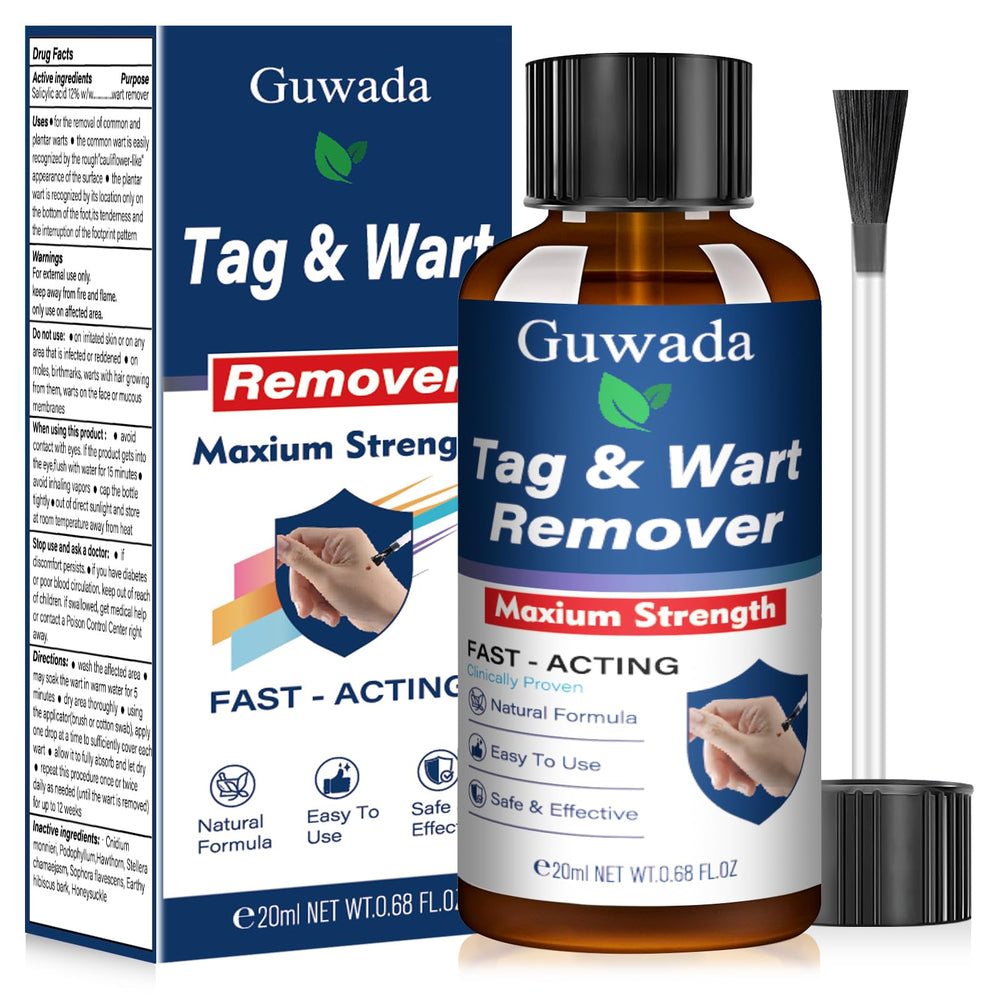Guwada Skin Tag Removal bottle cap—compact packaging for on-the-go care.