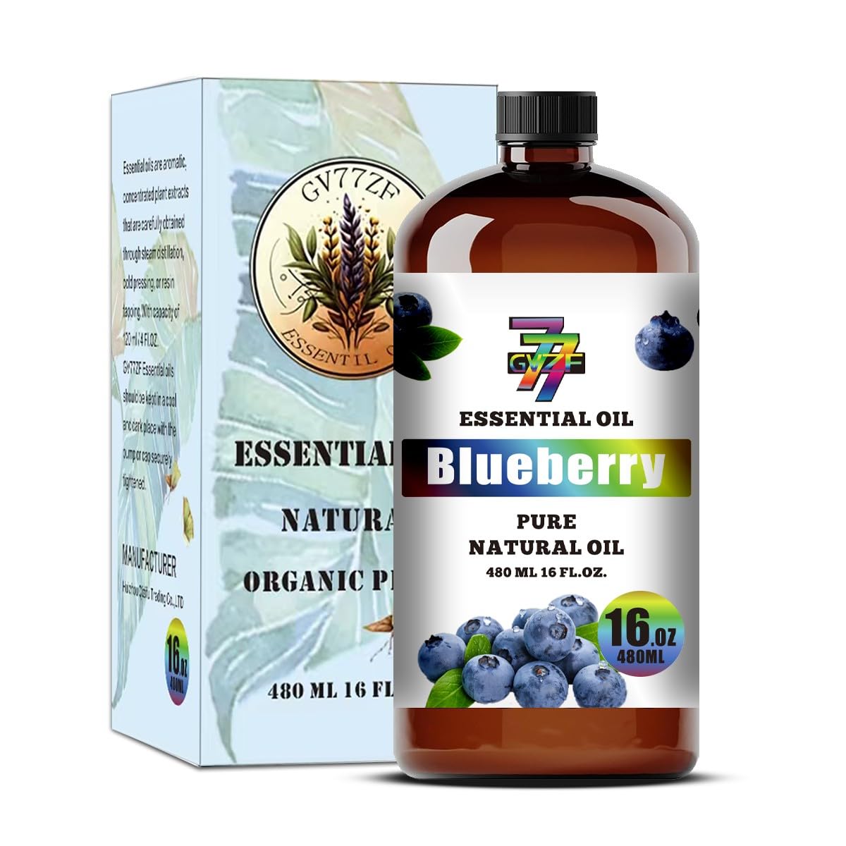 GV77ZF Blueberry Essential Oil bottle (16 oz) ready for aroma diffusion.