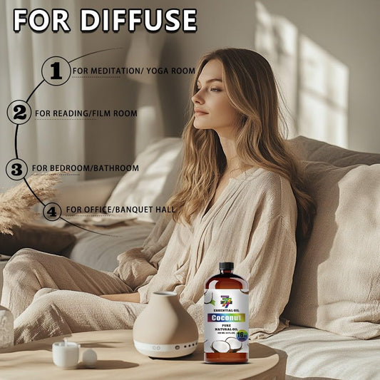 GV77ZF Coconut Essential Oil ready for diffuser application and ambient diffusion