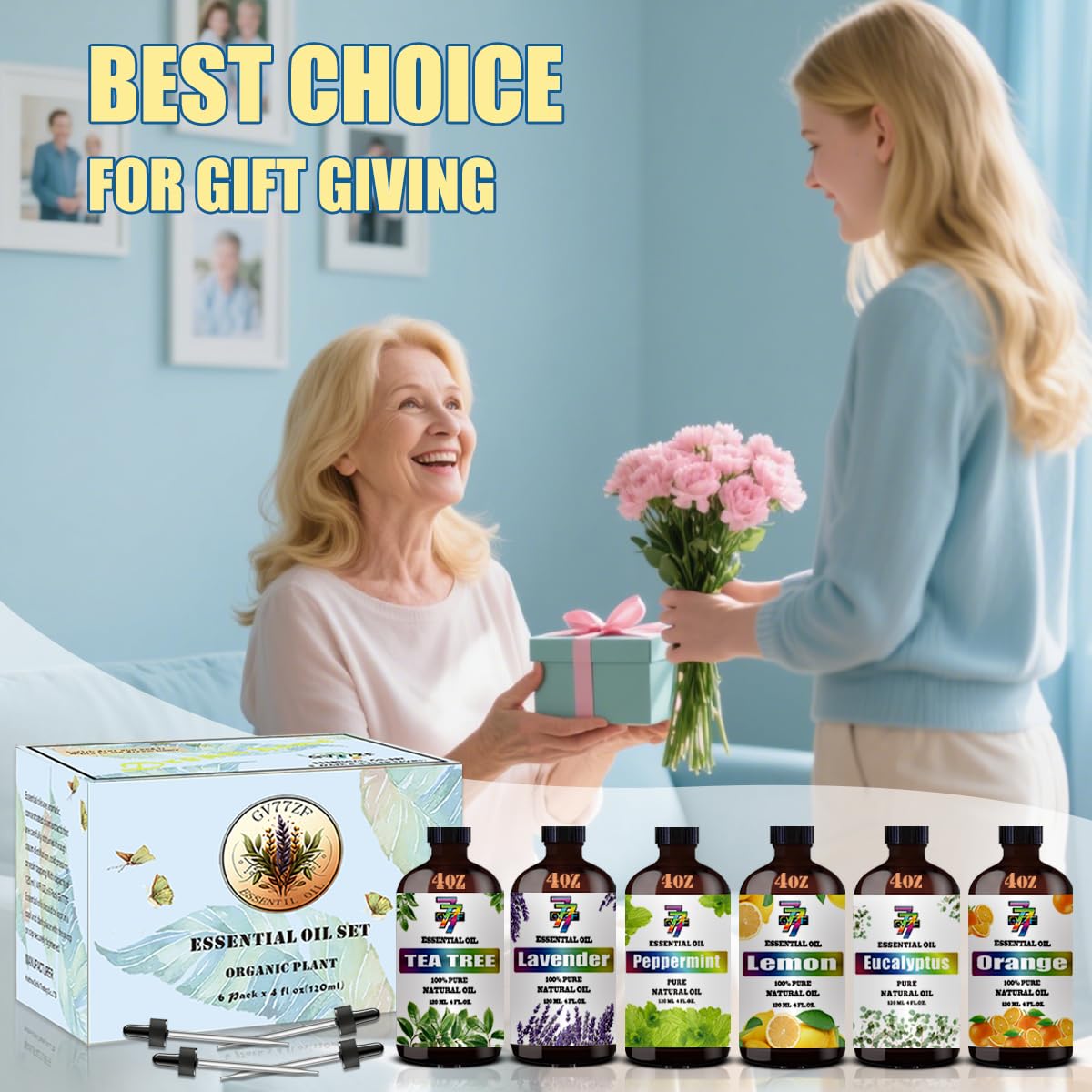 GV77ZF gift box with six premium essential oils.