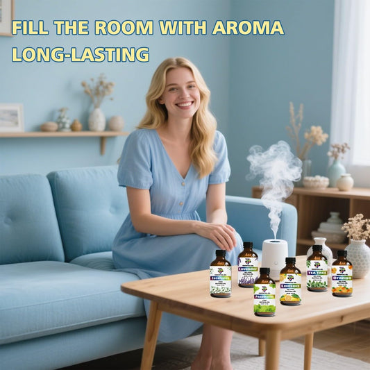 GV77ZF peppermint essential oil drops for refreshing room aroma.