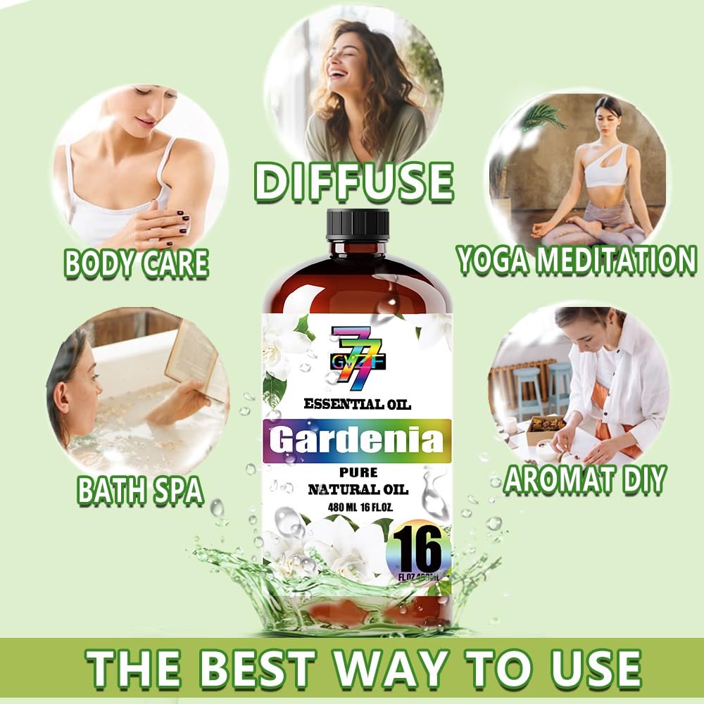 GV77ZF Gardenia Essential Oil in amber glass bottle protecting aroma quality.