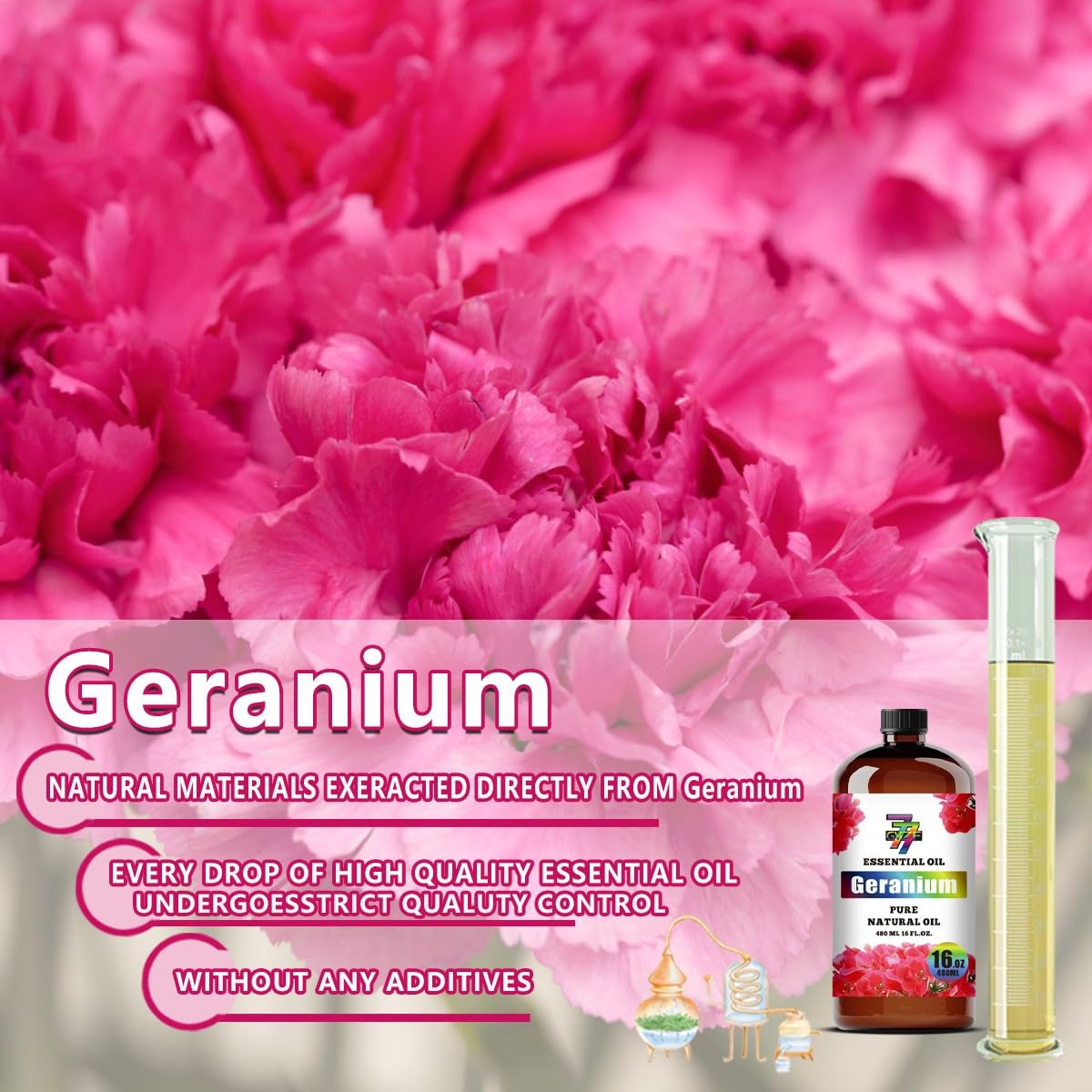 GV77ZF Geranium Essential Oil in humidifier for gentle aroma diffusion.