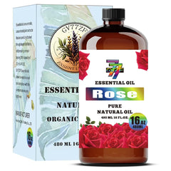 GV77ZF Rose Essential Oil bottle showing aroma and quality