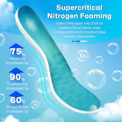 Gviipk supercritical foaming technology; offers energy rebound and cushioning
