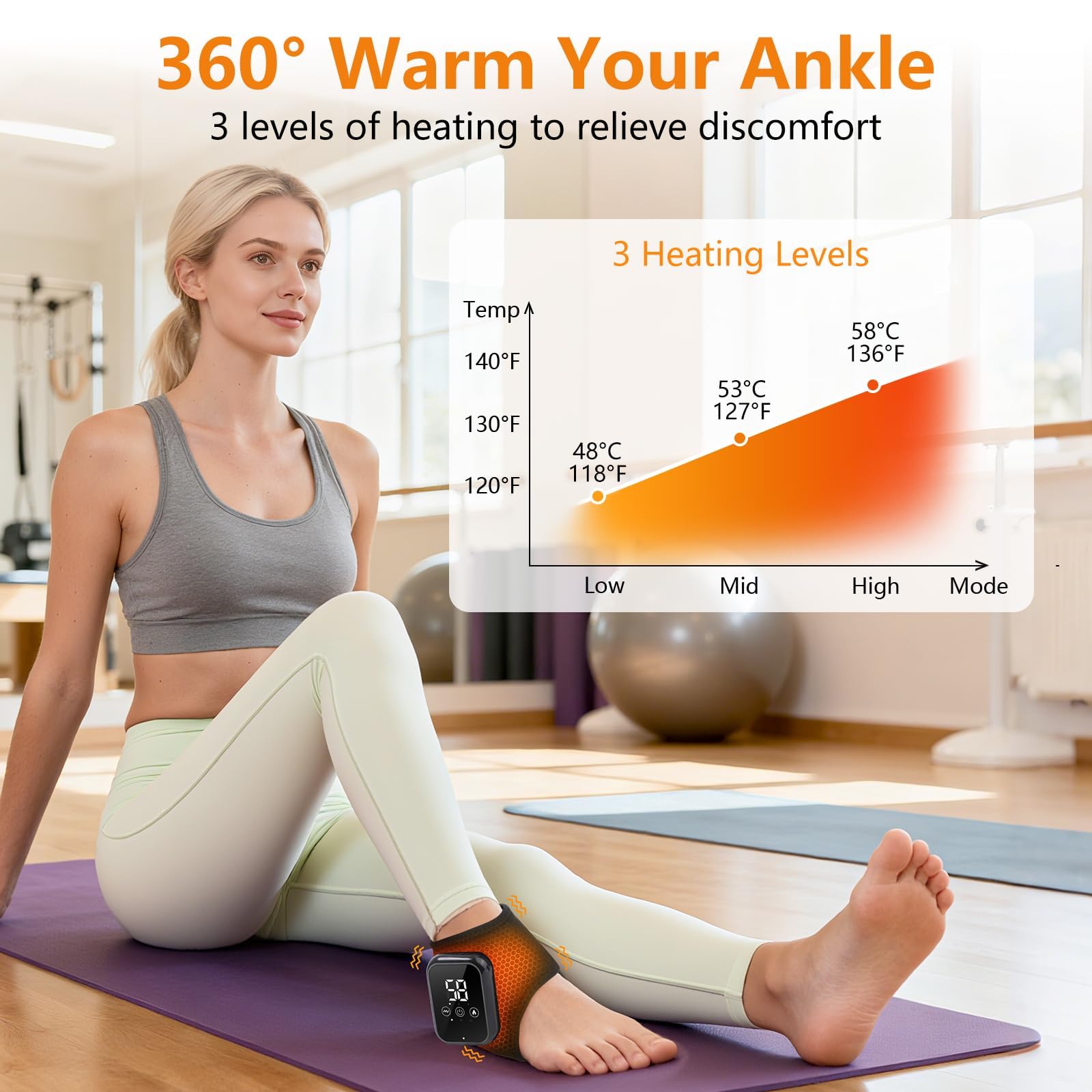 GVMSOR ankle massager adjustable Velcro strap fits most ankles securely