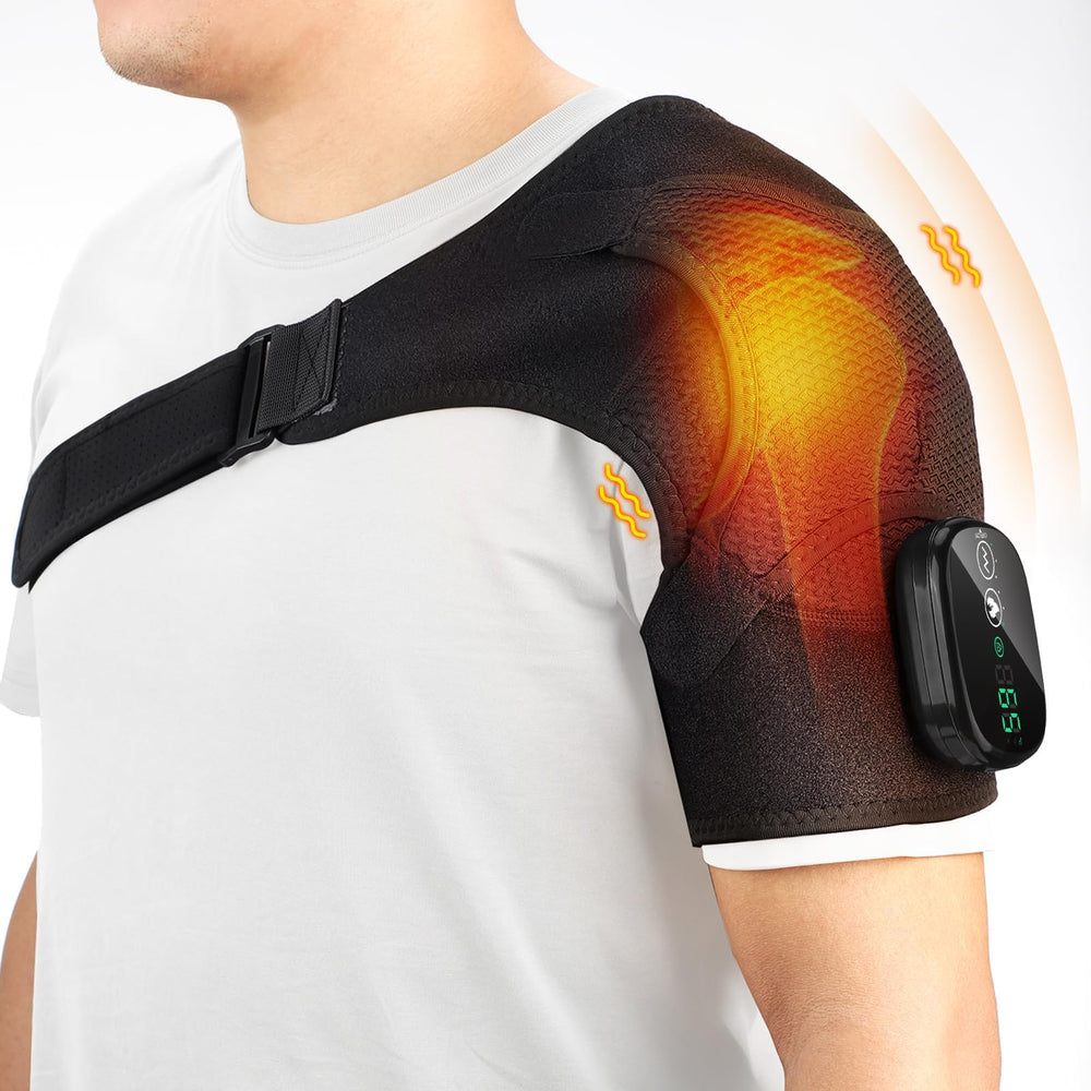 GVMSOR cordless shoulder heating pad with massage for targeted shoulder relief and relaxation.
