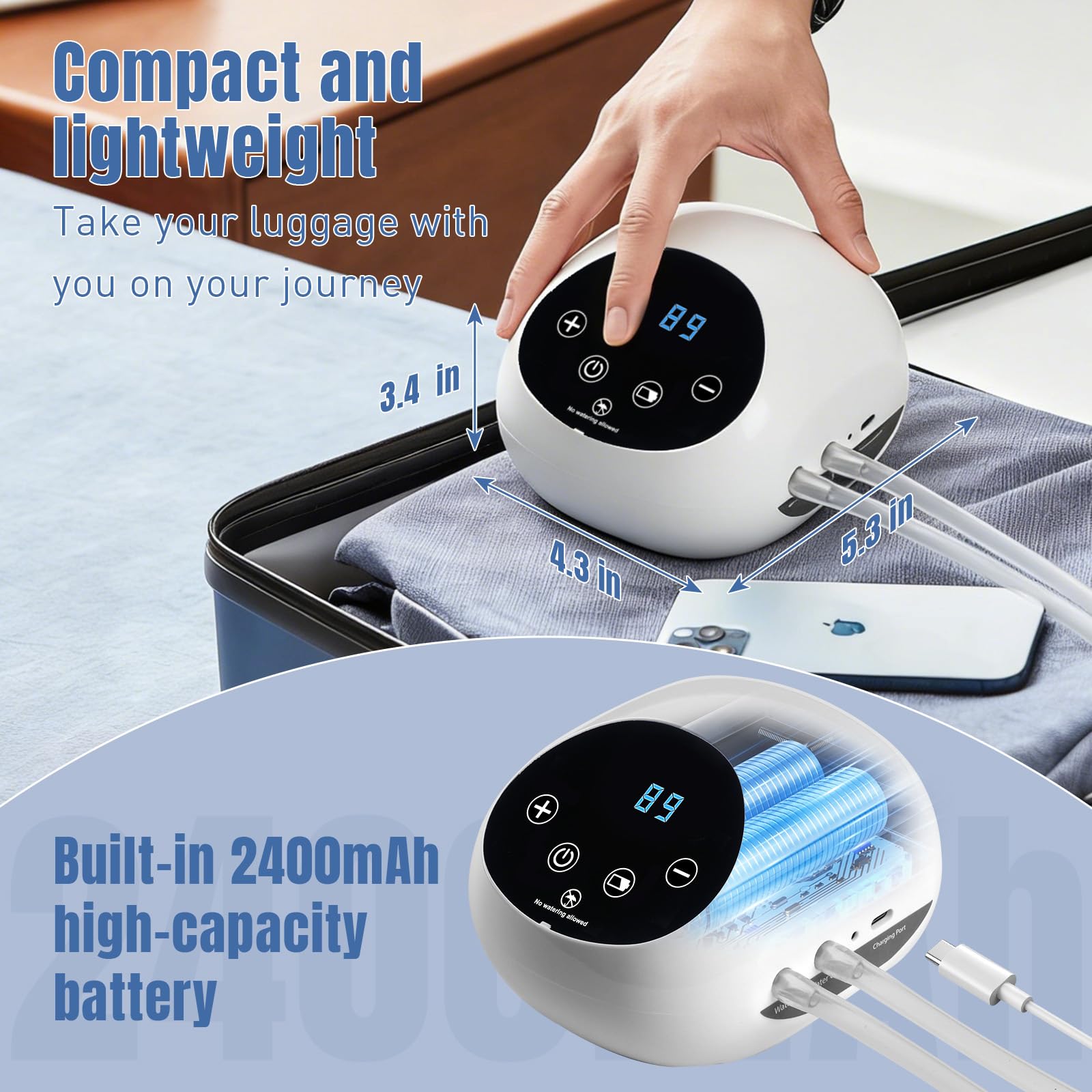 GVPIPYS rechargeable battery enables portable, travel-friendly operation