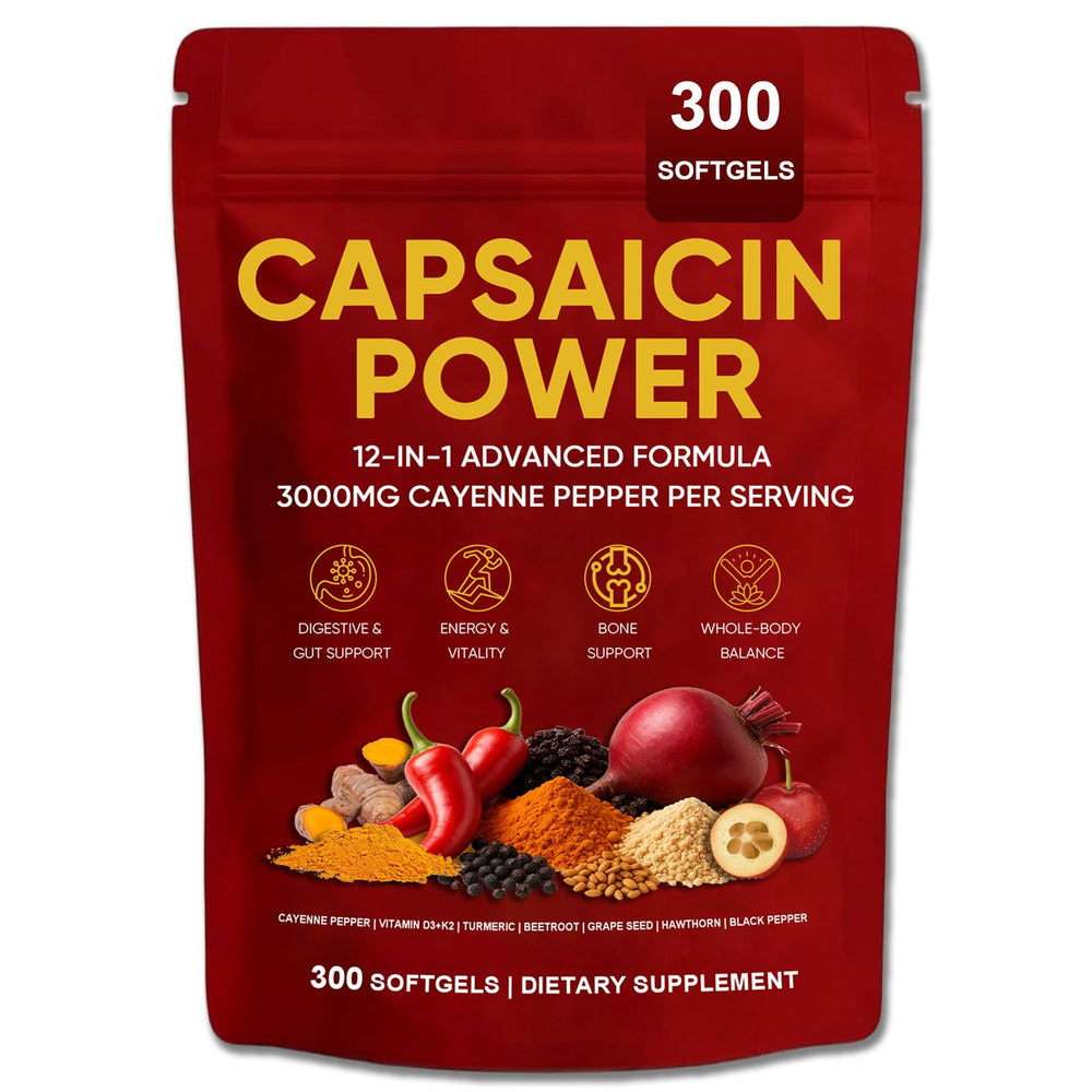 GXSAE Capsaicin Power bottle front view showing the product and design for daily wellness