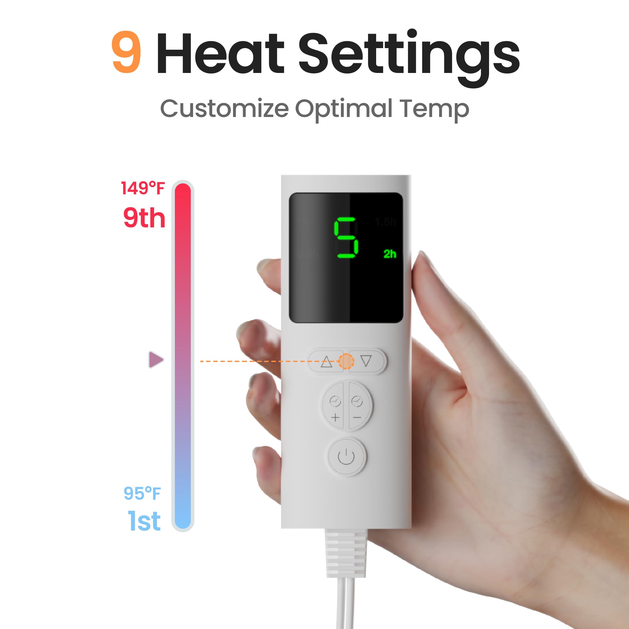 Gyenno pad highlights 9 heat settings for personalized comfort
