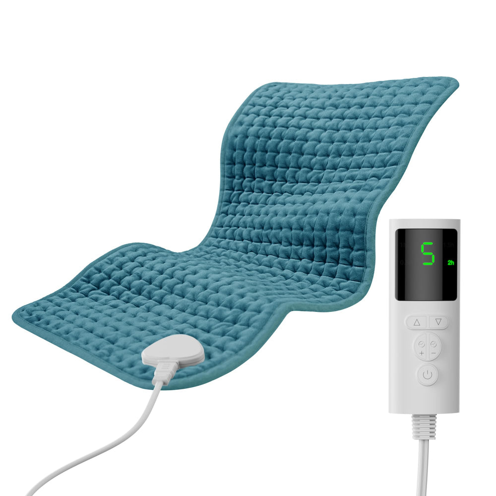 Gyenno heating pad on back for targeted warm relief of tired muscles