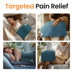 Gyenno heating pad on neck and shoulders for soothing everyday tension