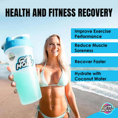 Gym Molly After Party shaker-mix demonstrates fast-dissolving formula for recovery.