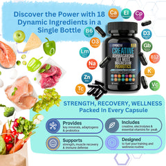 Gymonster Creatine All In One bottle pouring capsules for on the go supplementation