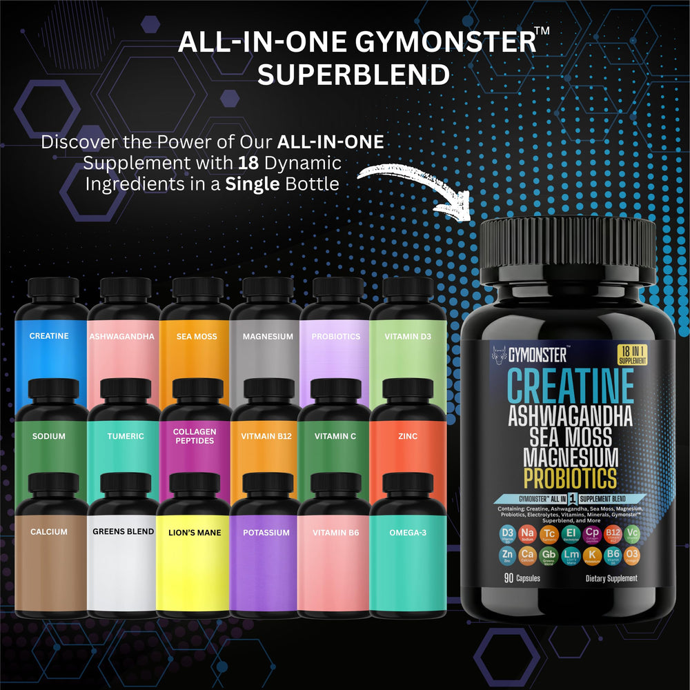 Gymonster Creatine All In One capsules in hand for quick dosing