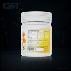 Close-up of Gymrat Fuel Tropical Blast gummies showing chewy texture for energy.