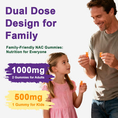 Gyumolics NAC gummy kids dosage 500mg easy daily use