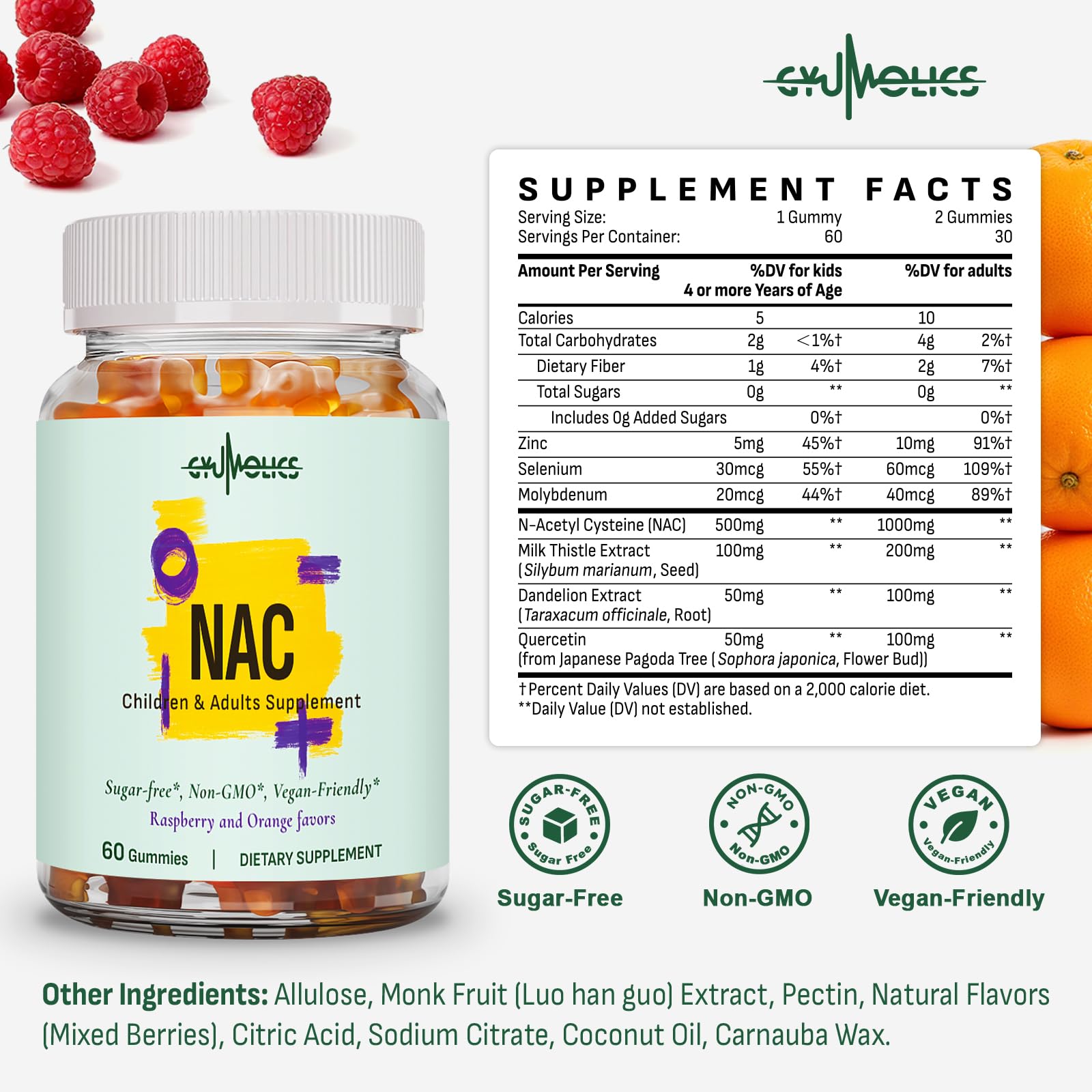 Gyumolics NAC gummy mixed berry flavor for daily routine
