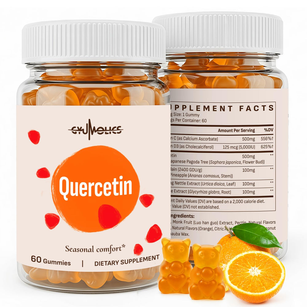 Gyumolics Quercetin for Kids bottle front with kid-friendly vegan gummies for daily wellness