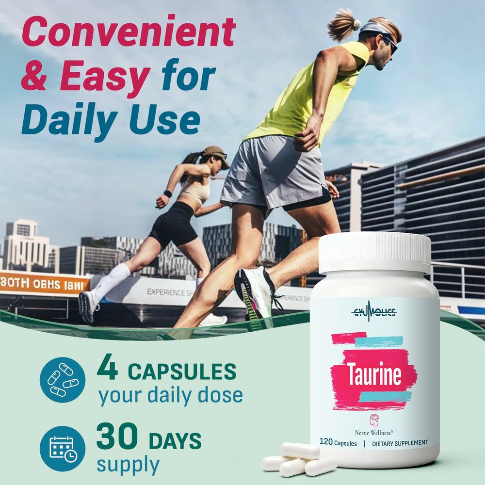 Gyumolics Taurine third-party testing seal ensuring quality.