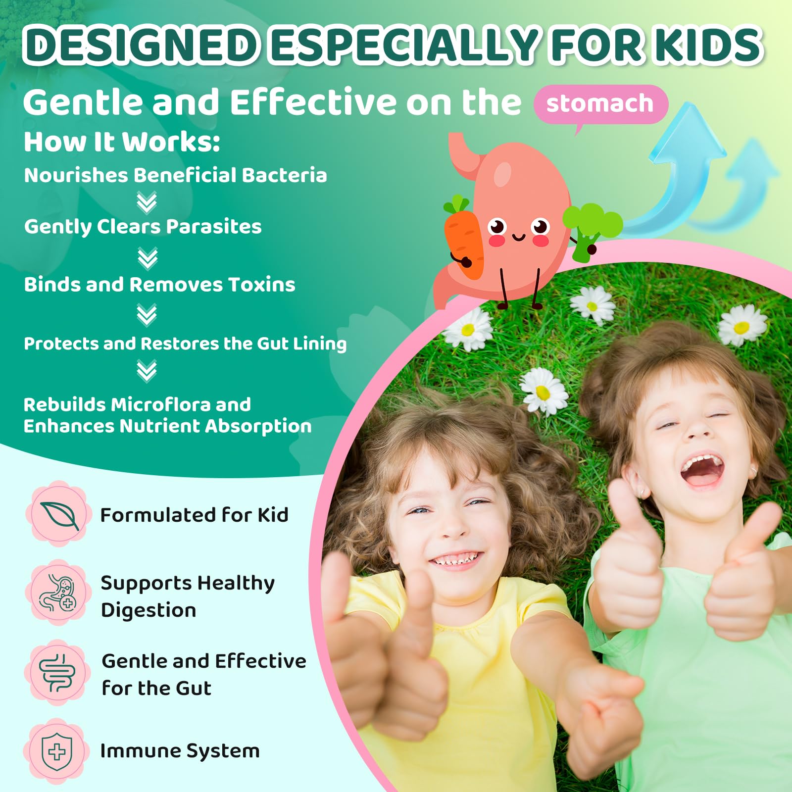 GZ HAOYUAN zeolite and chlorella drops aid nutrient uptake and digestive balance.