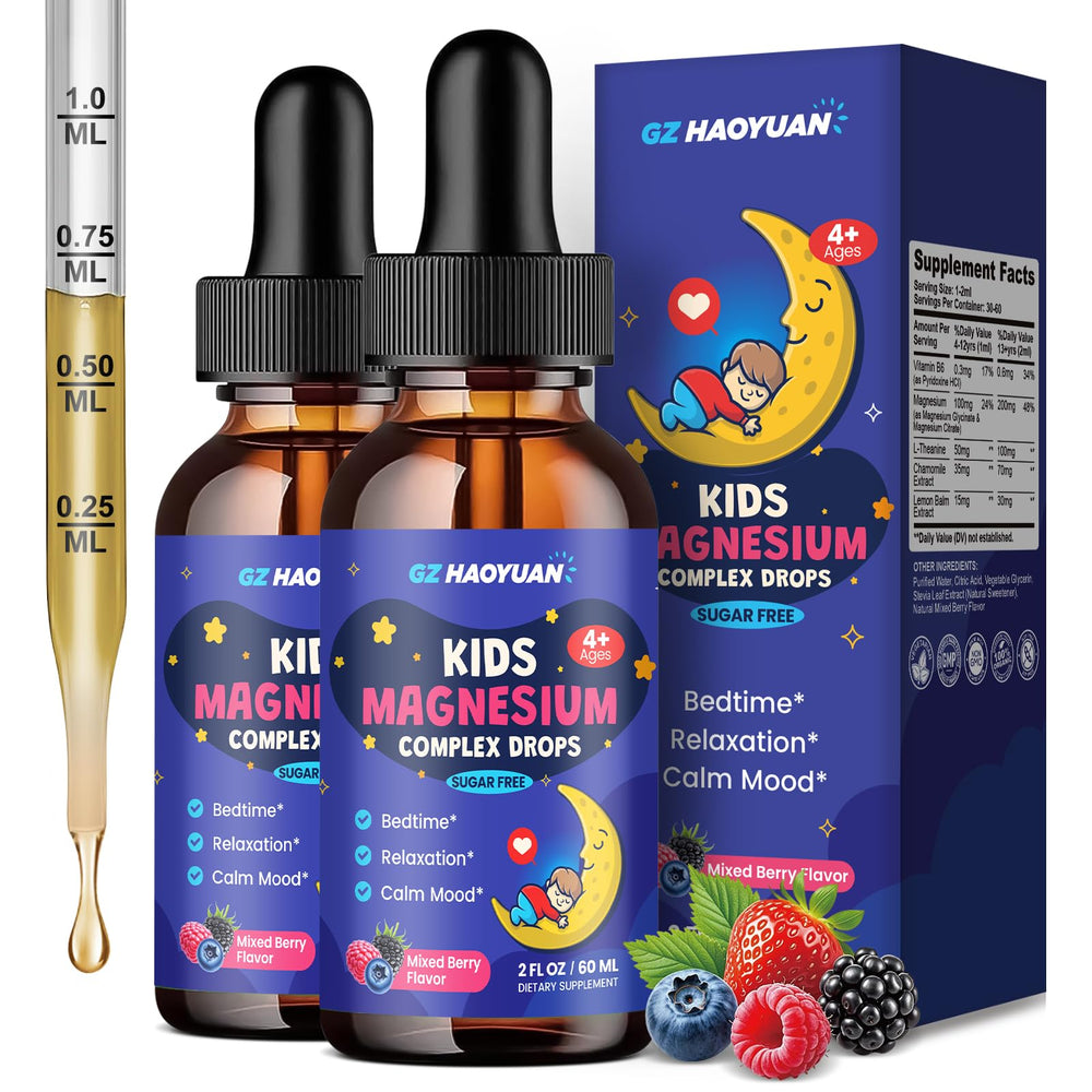 GZ HAOYUAN Kids Magnesium Drops bottle ready for nightly use, gentle support