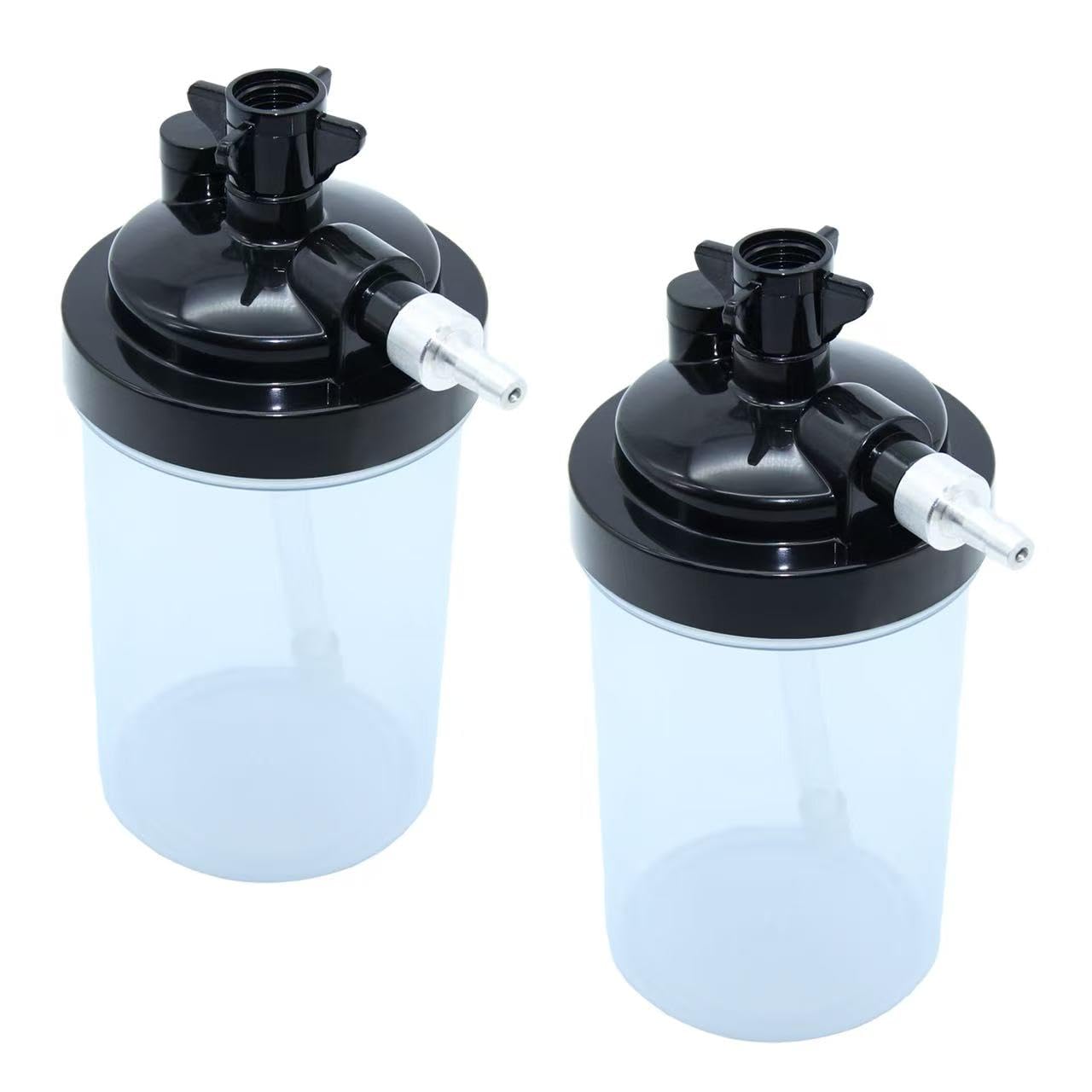 GZKEFEIS oxygen humidifier bottle front view showing universal concentrator compatibility