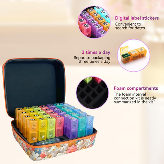 GZWENHAN hard-shell case for travel keeps pills secure on the go