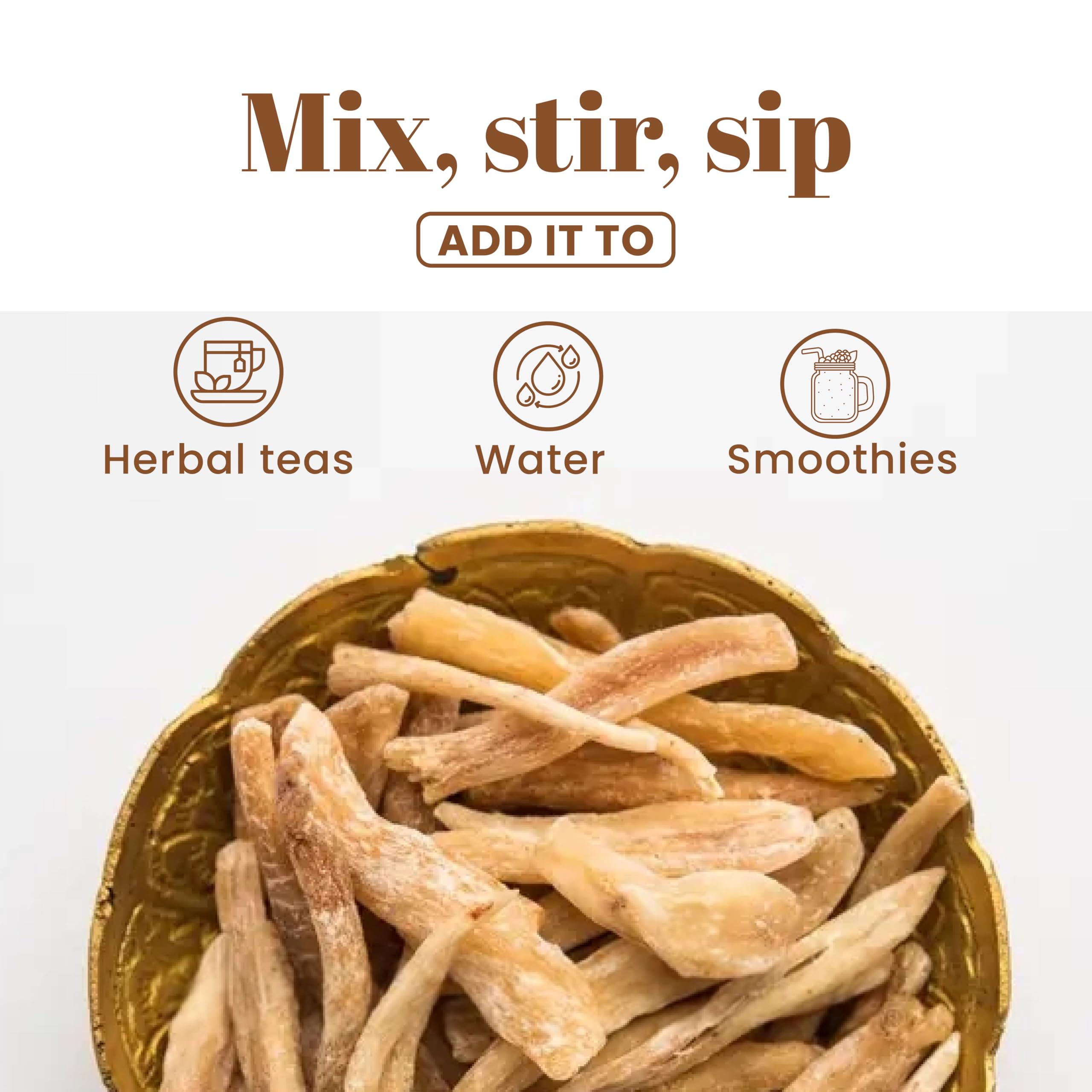 H and C Safed Musli powder with scoop, easy to portion for beverages