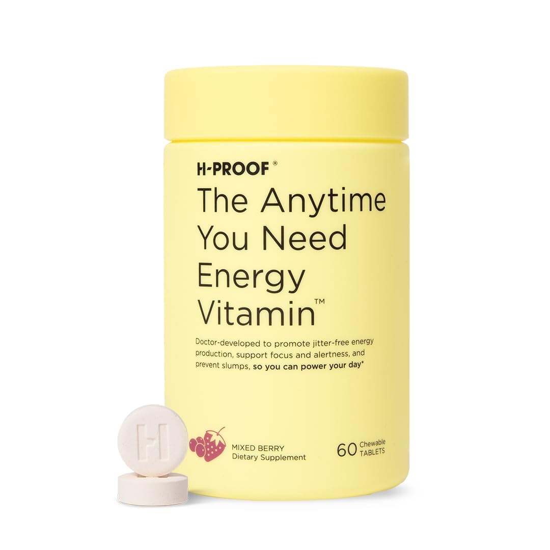 H-PROOF Anytime Energy chews pack shot with mixed berry flavor