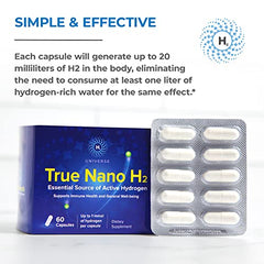 H2 Universe True Nano H2 capsules ready for daily antioxidant support.