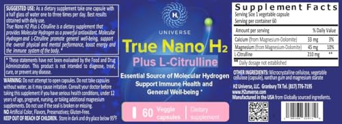 Label highlights L-Citrulline and hydrogen blend for potential endurance support.