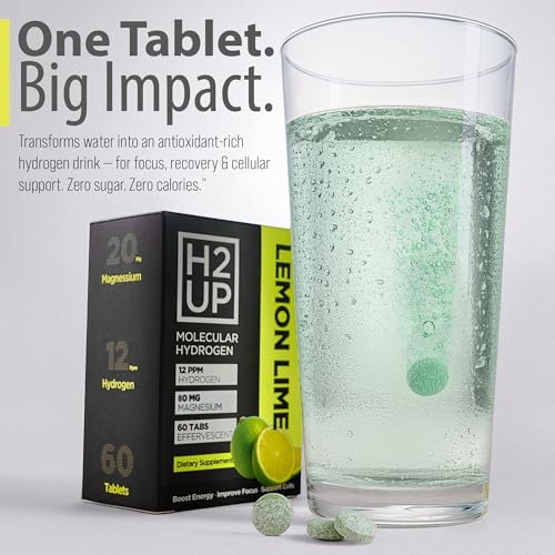 H2UP magnesium-based tablets shown for flavor-free hydration