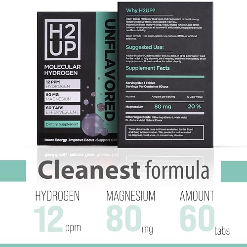 H2UP tablet dissolving in water to create hydrogen water.