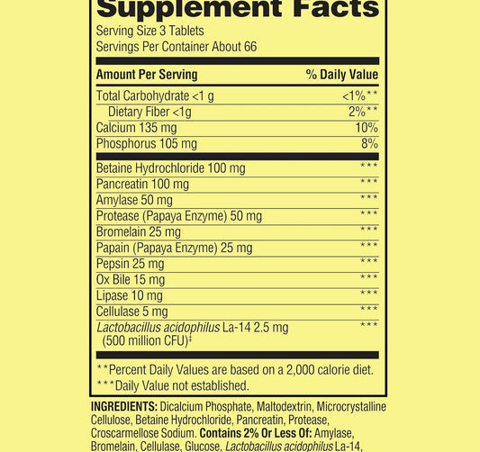 H4U Spring Valley probiotic multi-enzyme tablets front view for everyday digestive support