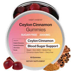 Habit + Habitat Ceylon Cinnamon Gummies in recyclable tin packaging for on-the-go wellness